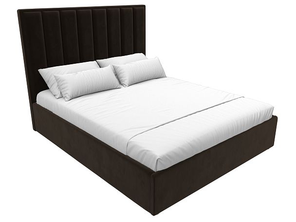 Интерьерная кровать Афродита 160 (полностью микровельвет коричневый) - Вид 4