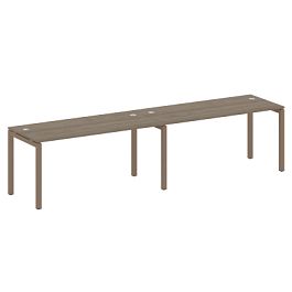 Metal System Quattro Р. ст. на 2 раб. места на П-образном м/к 50БП.СМ-2.4 Вяз/Мокко металл 3200*720*750 - Фото предпросмотра