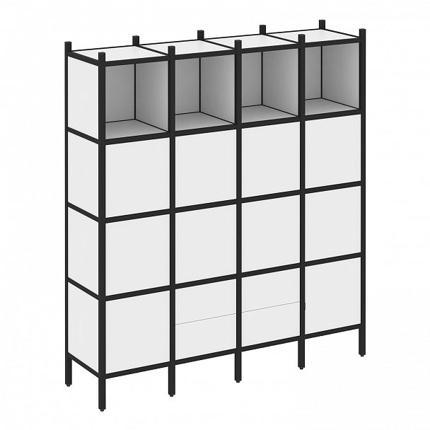 Стеллаж "Loft" VR.L-09 белый бриллиант/черный - Вид 1