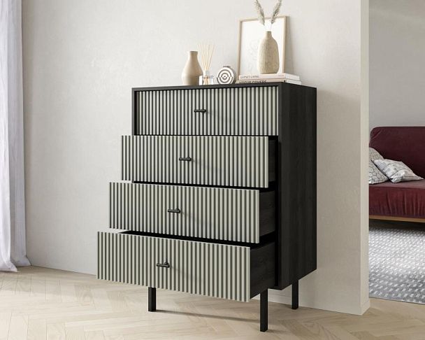 Комод вертикальный с четырьмя ящиками Emerson арт EM18/gray/L - Вид 2