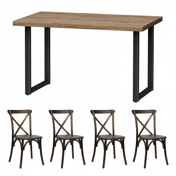 Обеденная группа Стол Лофт-2 + 4 Кроссбэка - Вид 2