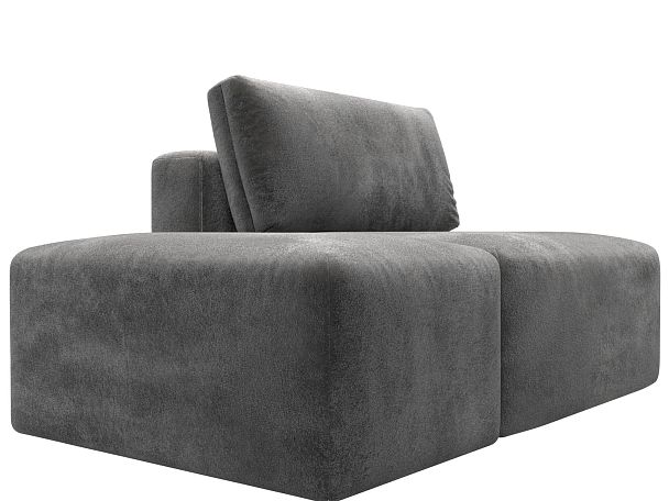 Модули диван и пуф Лига-060 НПБ Велюр серый - Вид 3