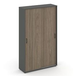 Стайл Проджект Шкаф-купе для одежды SN.SHK.E-003 Антрацит/Вяз Благородный/Черный Ручки 1200*400*1982 - Фото предпросмотра