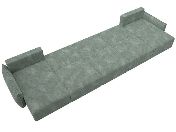 Диван п-образный Лига-051 НПБ МегаЛонг Велюр зеленый - Вид 10