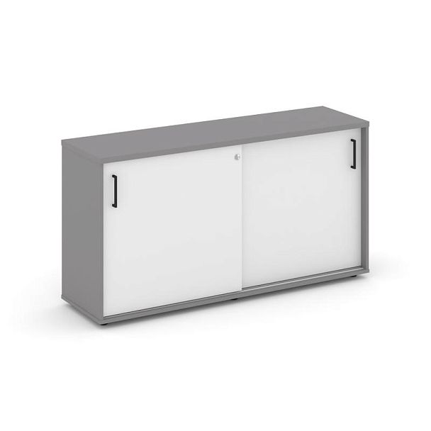 Стайл Проджект Тумба опорная/приставная SN.TOP-142 Серый Пепел/Белый/Черный Ручки 1432*400*750 - Вид 1