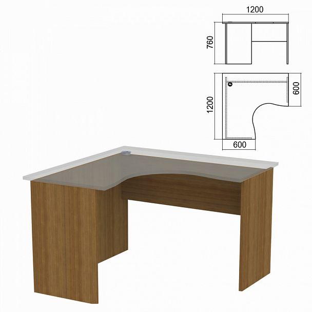 Стол компактный ЧАСТЬ 2 "Арго", 1200х1200х760 мм, левый, орех, А-203.60 - Вид 1