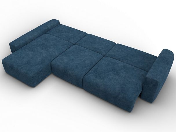 Диван угловой Лига-066 НПБ Лонг угол левый Велюр синий - Вид 11