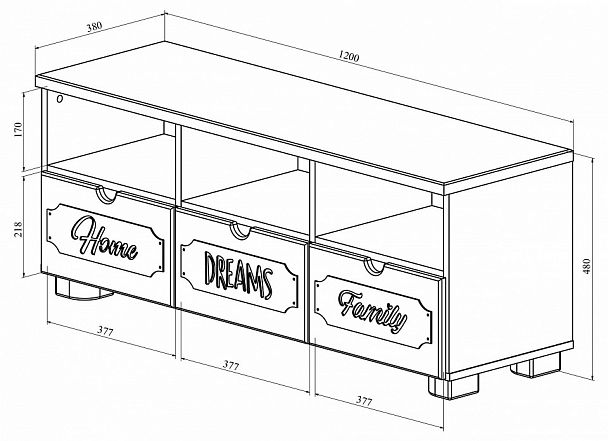 Тумба комбинированная ДримСтар ДС-16 - Вид 5
