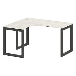 Metal System Quattro Стол криволинейный левый на О-образном м/к 50БО.СА-3 (L) Дуб наварра/Антрацит металл 1400*1200*750 - Фото предпросмотра