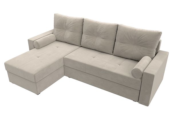 Диван угловой Верона Лайт угол левый (полностью микровельвет бежевый) - Вид 5