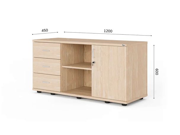 ЛАЙТ / LIGHT RLG023-120x45 Тумба 4 ящика 120x45x60 Дуб Сонома - Вид 3