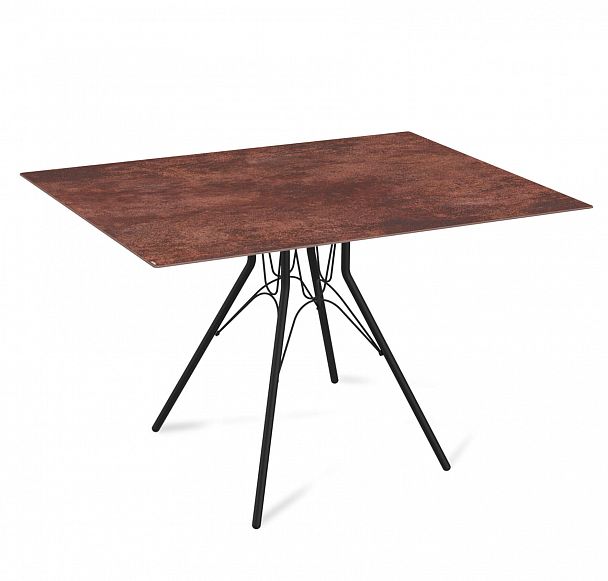 Стол Sheffilton SHT-TU34-P/TT21-6 100/75 керамика обеденный черный муар/коричневая сепия - Вид 1