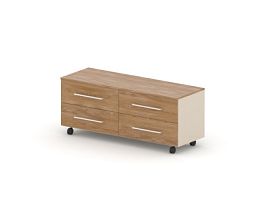 АККОРД/ACCORD RACR007 Тумба мобильная 1370х470х574 Акация Шеффилд/Кашемир - Фото предпросмотра