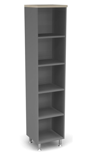 Стеллаж открытый 5-ур ДВП Берлин Береза Майнау/Серый ШО51-45 з/с ДВП - Вид 1