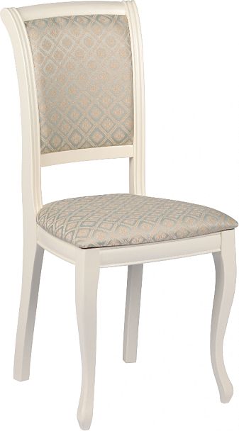 Комплект деревянных стульев с мягким сиденьем Арктос Слоновая кость/Бирюзовый жаккард, 4 шт. - Вид 3