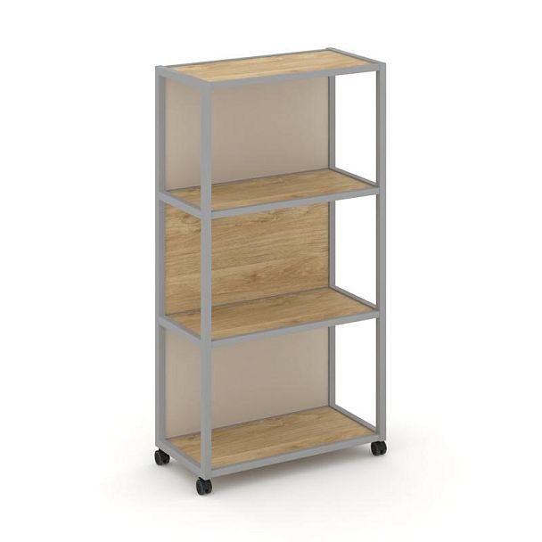 Shelf Mobile Стеллаж 4 уровня 1 секция VR.LT-STK-404.10 Тиквуд Светлый/Металл Серый/W-04 1000*400*1523 - Вид 1