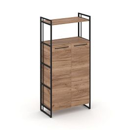 Rift Шкаф 4 ниши широкий RF.SS-43 Дуб Табак/Металл Черный 798*396*1648 - Фото предпросмотра