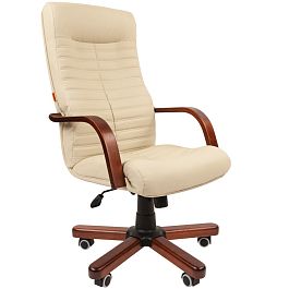 Кресло CHAIRMAN 480WD, экокожа, бежевый - Фото предпросмотра