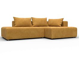 Диван угловой Лига-103 НПБ угол правый Велюр желтый - Фото предпросмотра