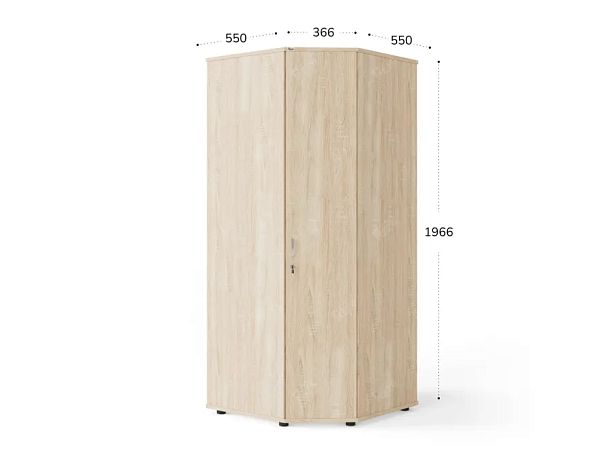 UNITY PШ-06Г ДУБ СОНОМА Угловой шкаф закрытый 800х800х1966 - Вид 1