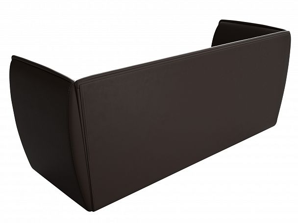 Прямой диван Бергамо 3-х местный (полностью экокожа коричневая) - Вид 6