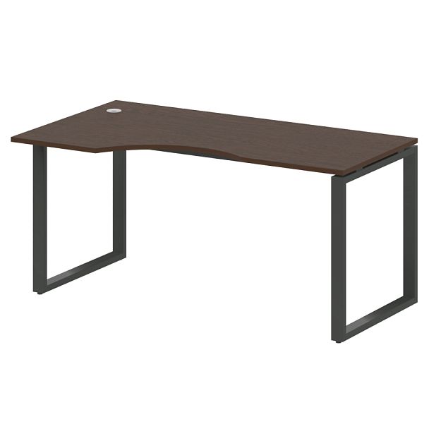 Metal System Стол криволинейный левый на О-образном м/к БО.СА-1 (L) Венге/Антрацит металл 1600*900*750 - Вид 1