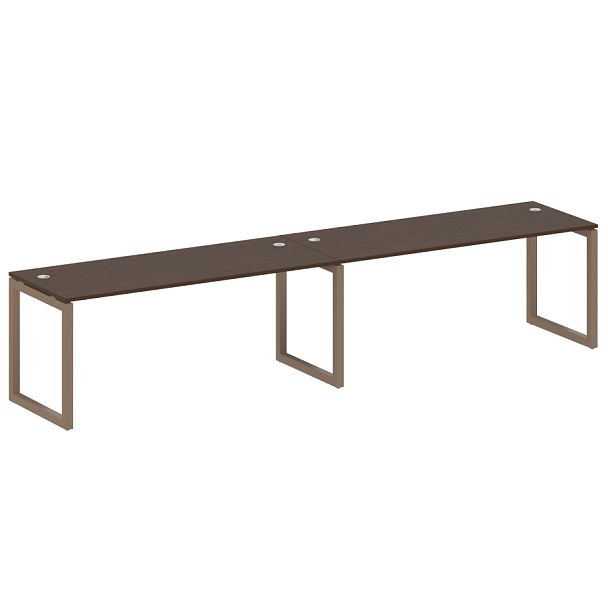 Metal System Quattro Р. ст. на 2 раб. места на О-образном м/к 50БО.СМ-2.5 Венге/Мокко металл 3600*720*750 - Вид 1