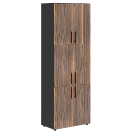 Шкаф высокий широкий VRHCS 80.8 Американский орех/Яшма черный 800х430х2253 VELION VENEER - Фото предпросмотра