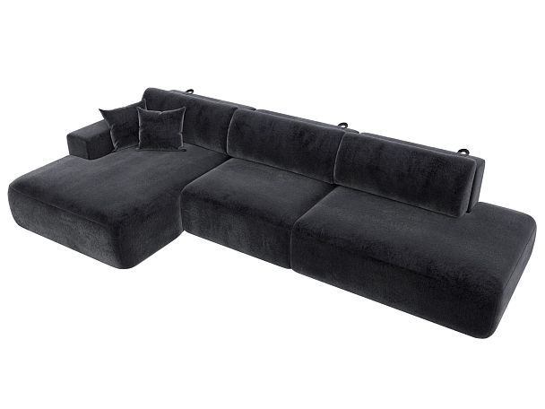 Диван угловой Лига-036 НПБ Модерн Лонг левый угол Велюр серый - Вид 5