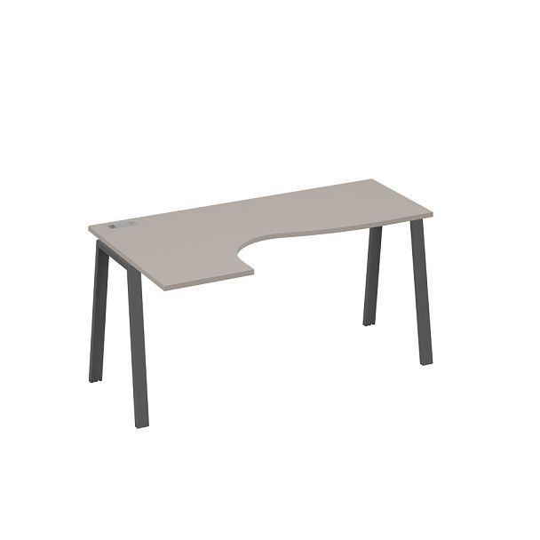 Стол эргономичный левый "Классика" на металлокаркасе TRE A4 А4 Б3 035 БП мокко премиум / металлокаркас антрацит - Вид 1
