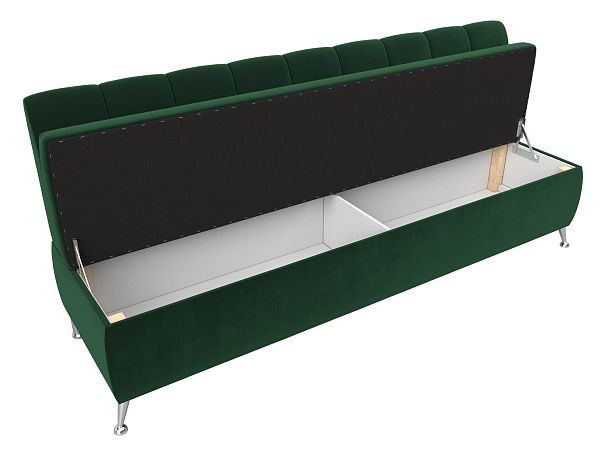 Кухонный прямой диван Кантри (полностью велюр зеленый) - Вид 6