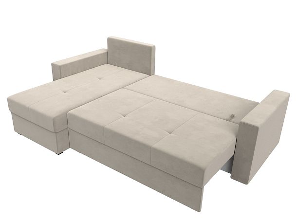 Диван угловой Верона Лайт угол левый (полностью микровельвет бежевый) - Вид 8
