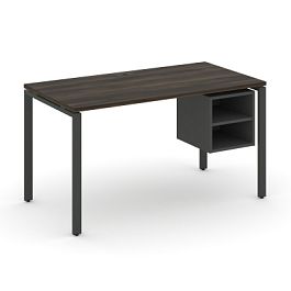 Concept Стол рабочий с подвесной тумбой с 2 открытыми нишами CN.SP-108 Дуб Мали/Антрацит/Металл Антрацит 1580*720*750 - Фото предпросмотра
