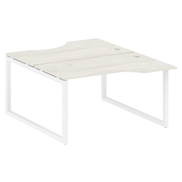 Metal System Quattro Р. ст. криволинейная на О-образном м/к 50БО.РАС-СА-2.2 Дуб наварра/Белый металл 1400*1835*750 - Вид 1