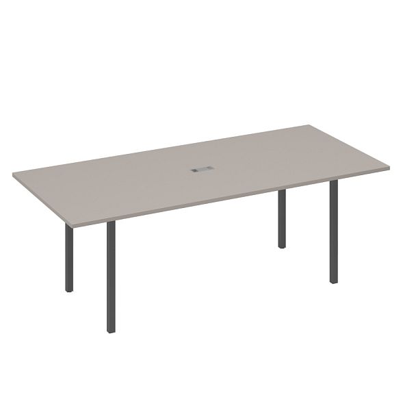 Стол переговорный 220 на металлокаркасе DUE A4 А4 Б2 124 БП мокко премиум / металлокаркас антрацит - Вид 1