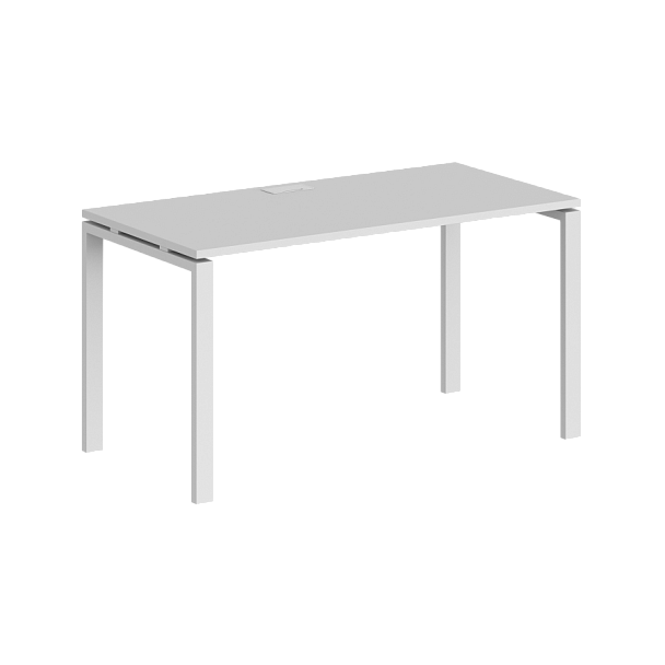 Стол Sigma 1400х700х750 / профиль: 60х30 белый; столешница:  белый - Вид 1