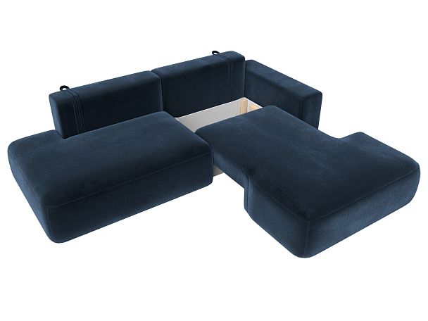 Диван угловой Лига-036 НПБ Модерн правый угол Велюр синий - Вид 7