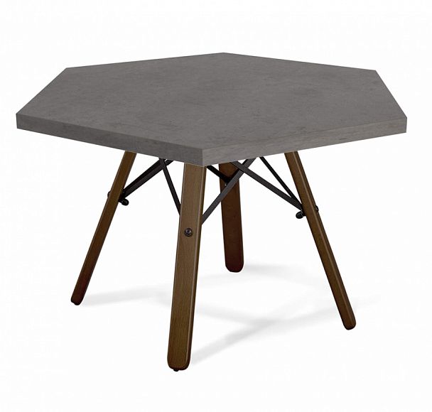 Столик журнальный Sheffilton SHT-S70/TT20 ЛДСП 70 темный орех/бетон чикаго темно-серый - Вид 1