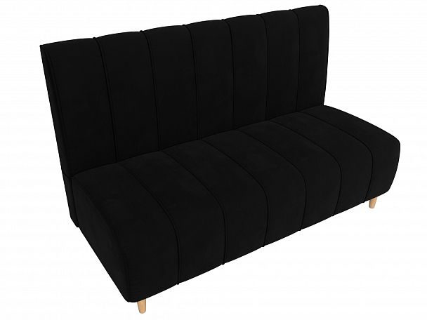 Прямой диван Ральф (полностью микровельвет черный) - Вид 5