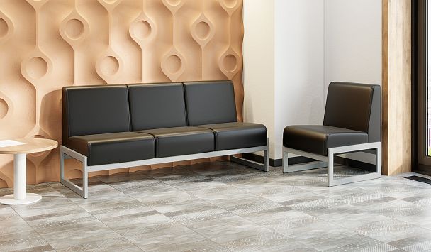 Банкетка двухместная "MODULE" MD.B2 Белый+синий - Вид 4