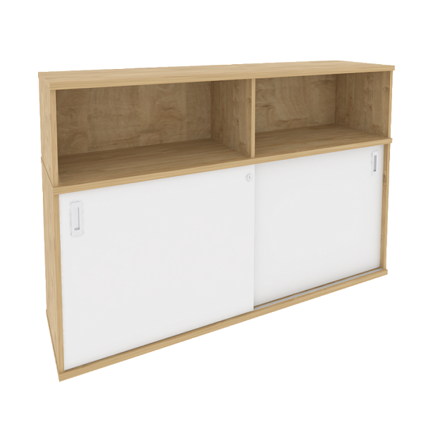 Onix Шкаф-купе приставной/опорный O.SHKO-2.8 T Тиквуд светлый/Белый бриллиант 1635*432*1120 - Вид 1