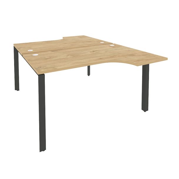 Onix Рабочая станция на П-образном м/к O.MP-D.SA-2 Тиквуд светлый/Антрацит металл 1380*1995*750 (1475/460) - Вид 1