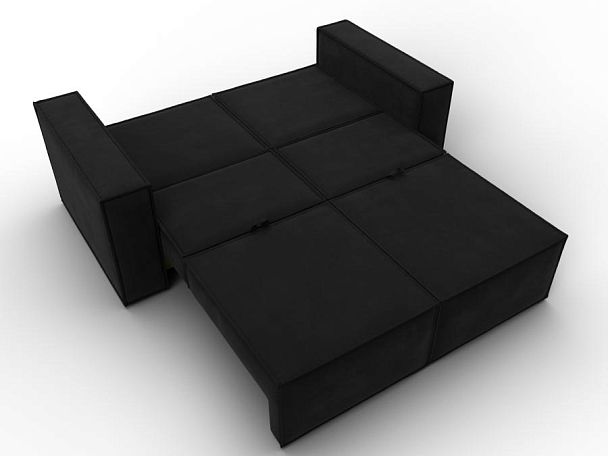 Диван прямой Куба мини Микровельвет черный - Вид 10