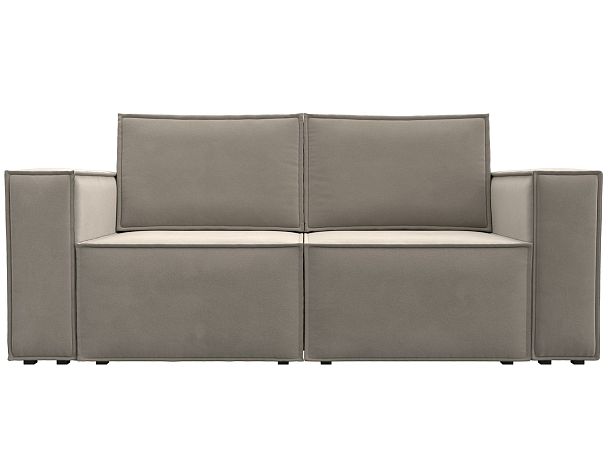 Диван прямой Куба мини Микровельвет бежевый - Вид 2