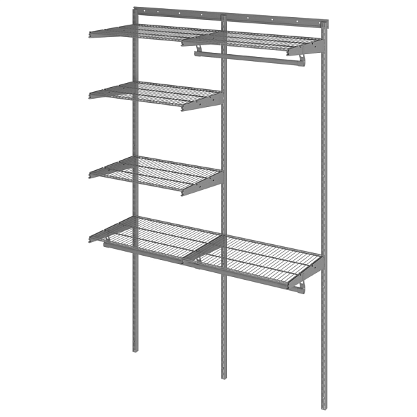 Гардеробная система OPTIMA G120, 2050х1240х450 мм, 6 полок, 3 штанги, графит, S70299916515 - Вид 5