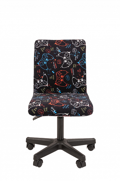 Кресло CHAIRMAN KIDS 109, пластик черный, ткань велюр, принт GAME - Вид 2