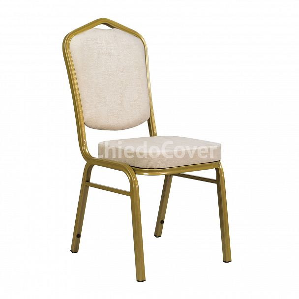 Стул Хит 25мм - золото, велюр бежевый, стопируемый - Вид 2