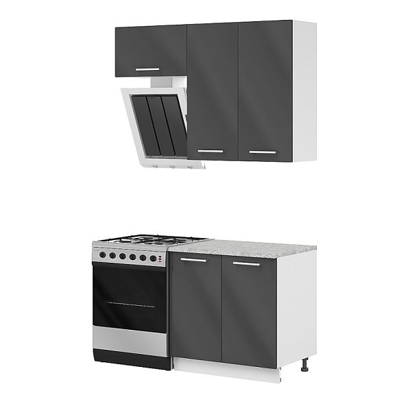 Композиция "Модульная кухня Эколайн"  ПК-ЭКО-КОМП№5-В2-297 антрацит - Вид 1