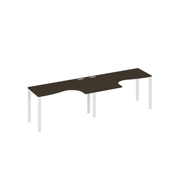 Рабочая станция UNO (2х140) со столами Классика A4 А4 Б1 033-2 БП венге / металлокаркас белый - Вид 1