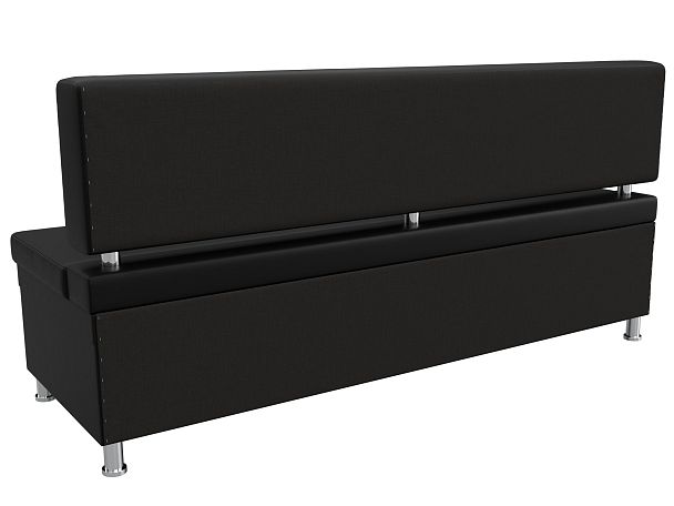 Кухонный прямой диван Стайл (полностью экокожа черная) - Вид 6